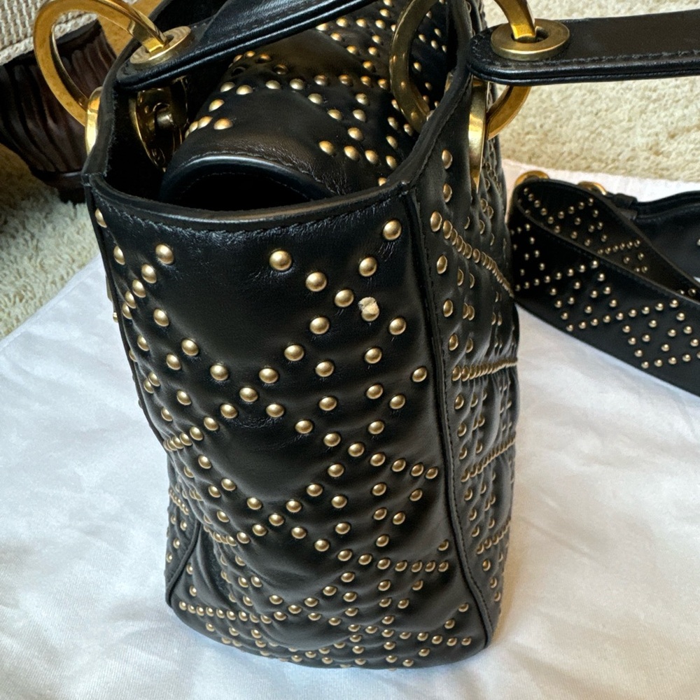Lady Dior Black with Gold Studs Cannage Bag. Like new. Only used a few times.